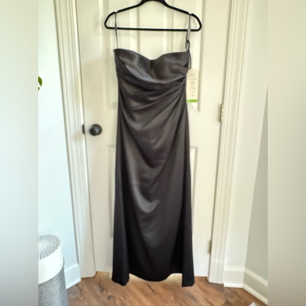 Elegant Black Strapless Evening Gown (Bill Levkoff)